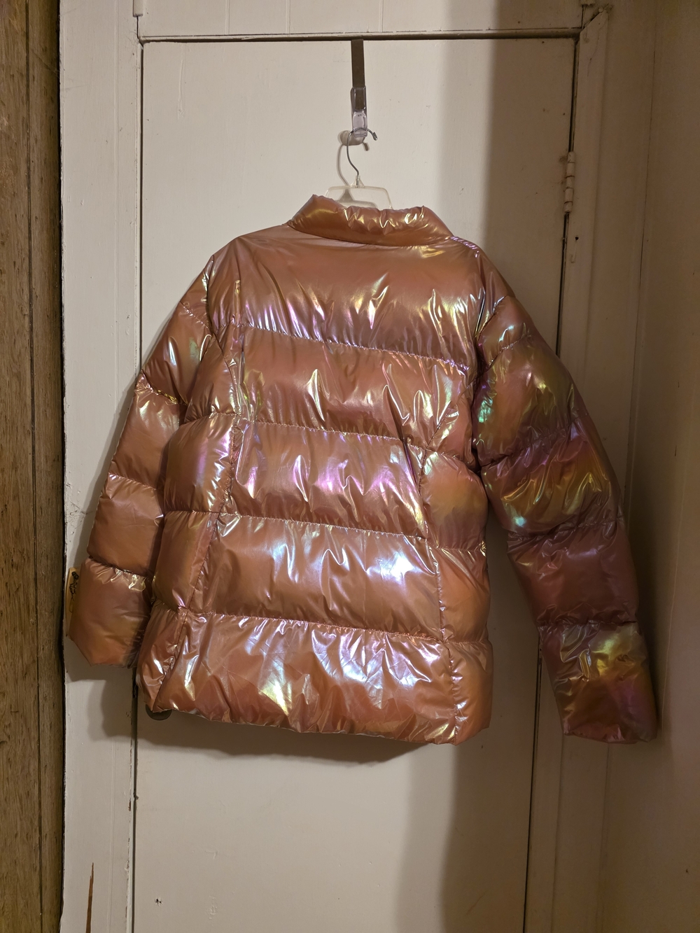 Fabletics Iridescent Rose Gold Puffer Jacket - Picture 2 of 5